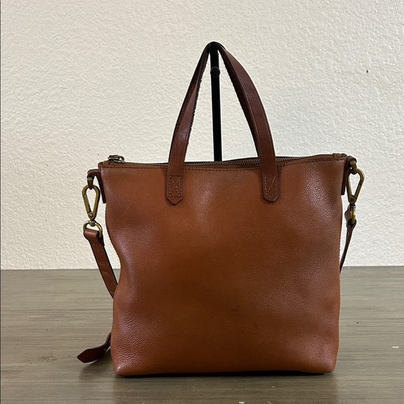 Madewell The Transport Brown Leather Double Handle Tote Shoulder Bag